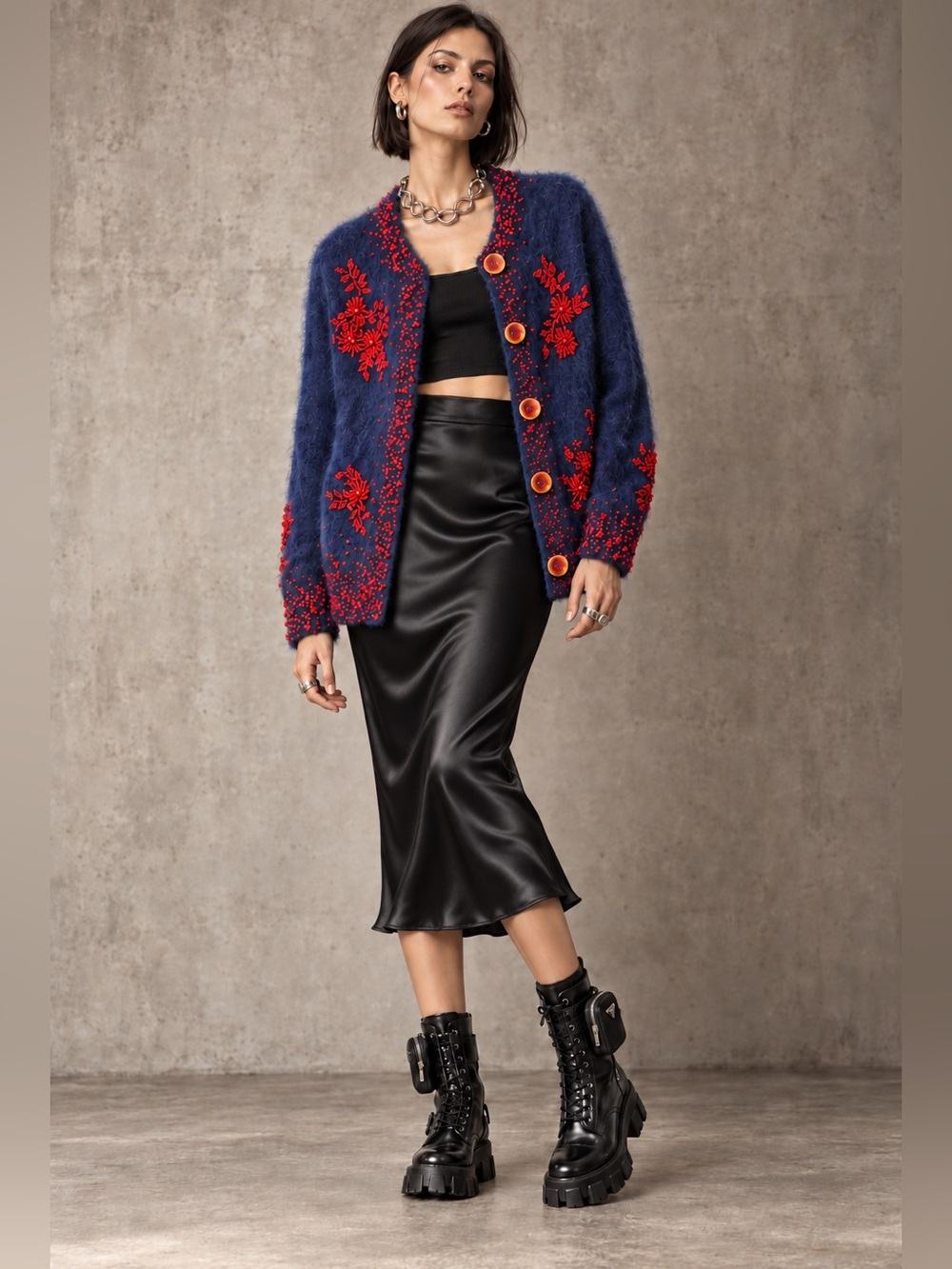 Prada Fall/Winter 2017 Hand-Beaded Mohair Cardigan – IT 38 | NWT